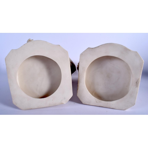 113 - A LARGE PAIR OF 19TH CENTURY ENGLISH PARIANWARE FIGURES After R J Morris, modelled as sleeping child... 