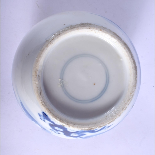 1151 - AN 18TH/19TH CENTURY CHINESE BLUE AND WHITE PORCELAIN GINGER JAR Qing, painted with flowers. 15 cm x... 