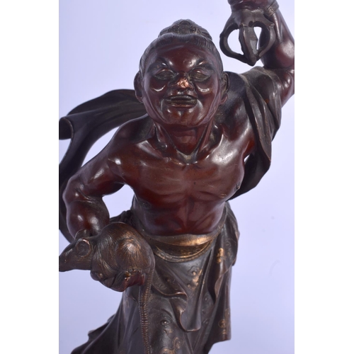 1160 - A FINE PAIR OF 19TH CENTURY JAPANESE MEIJI PERIOD BRONZE SAMURAI in the manner of Miyao Eisuke, mode... 