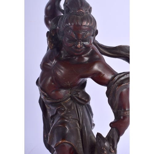 1160 - A FINE PAIR OF 19TH CENTURY JAPANESE MEIJI PERIOD BRONZE SAMURAI in the manner of Miyao Eisuke, mode... 