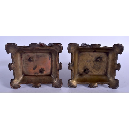 1160 - A FINE PAIR OF 19TH CENTURY JAPANESE MEIJI PERIOD BRONZE SAMURAI in the manner of Miyao Eisuke, mode... 