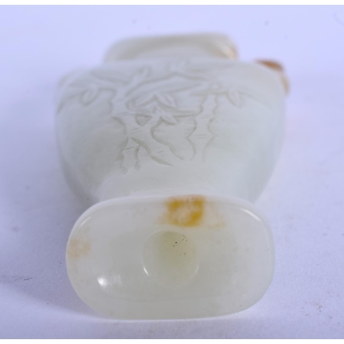 1170 - AN UNUSUAL EARLY 20TH CENTURY CHINESE CARVED JADE VASE Late Qing/Republic, decorated with foliage. 8... 