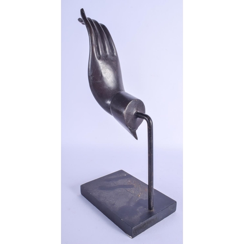 1198 - A LARGE EARLY 20TH CENTURY THAI SOUTH EAST ASIAN PATINATED BRONZE HAND of plain form. Bronze 17 cm x... 