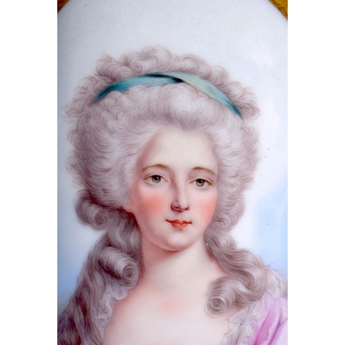 120 - A LARGE PAIR OF 19TH CENTURY FRENCH SEVRES PORCELAIN PLAQUES painted with pretty females. Porcelain ... 