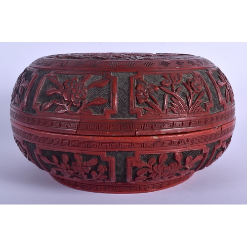 1211 - A LARGE 18TH CENTURY CHINESE CINNABAR LACQUER BOX AND COVER Qianlong, decorated with scholars within... 