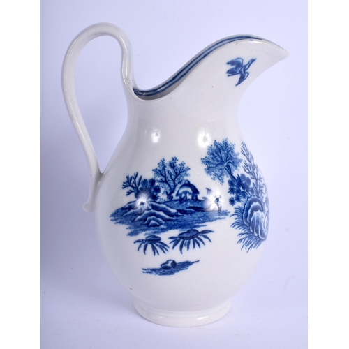 125 - Worcester attractive ewer printed with a fence and flowers. 13 cm high.