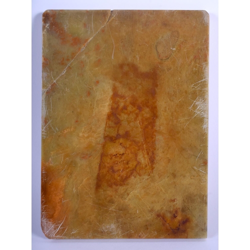 1274 - AN 18TH/19TH CENTURY CHINESE CARVED SOAPSTONE SCHOLARS PANEL Qianlong/Jiaqing, depicting figures wit... 