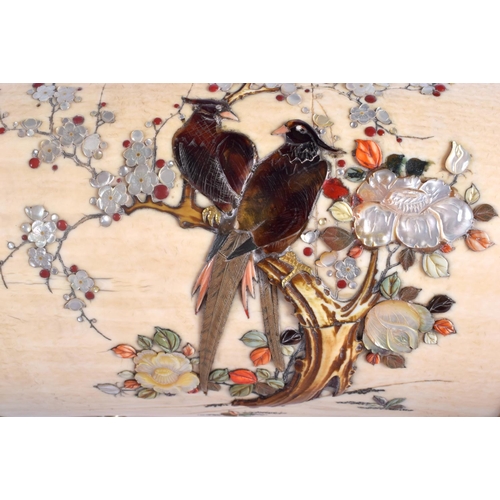 1280 - A FINE 19TH CENTURY JAPANESE MEIJI PERIOD SHIBAYAMA INLAID IVORY DRUM FORM KODANSU Attributed to Mas... 