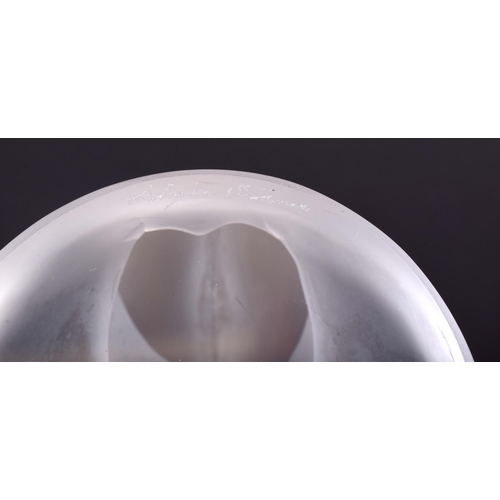 13 - A FRENCH LALIQUE GLASS FIGURE OF A NUDE FEMALE modelled leaning backwards. 15 cm x 12 cm.
