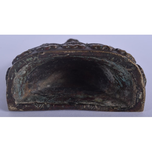 1319 - A FINE 18TH/19TH CENTURY CHINESE SINO TIBETAN BRONZE BUDDHISTIC SHRINE Qing, inscribed with calligra... 