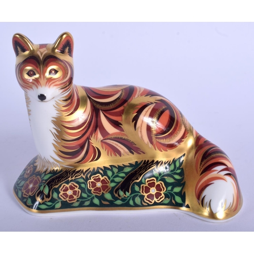 196 - Royal Crown Derby imari paperweight of Fox Cub. 11.5 cm wide.