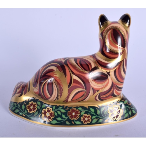 196 - Royal Crown Derby imari paperweight of Fox Cub. 11.5 cm wide.