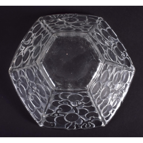 2 - A RARE ART DECO FRENCH LALIQUE GLASS BOWL C1923 decorated with the Raisins six pans pattern. 12 cm w... 