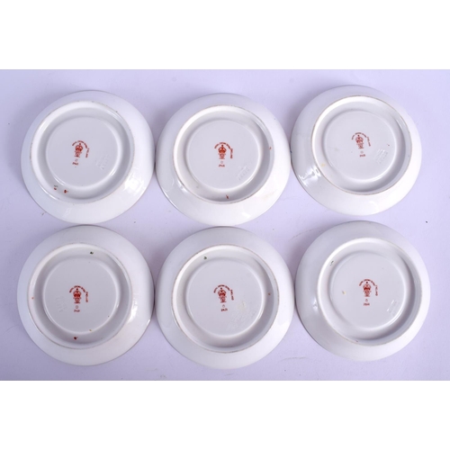 210 - Royal Crown Derby set of six coffee cans and saucers date code for 1929. Saucer 11 cm wide. (qty)