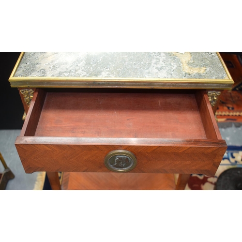 232 - A FINE 19TH CENTURY FRENCH ORMOLU MOUNTED MARBLE TOP TABLE in the manner of Linke or Sormani. 74 cm ... 