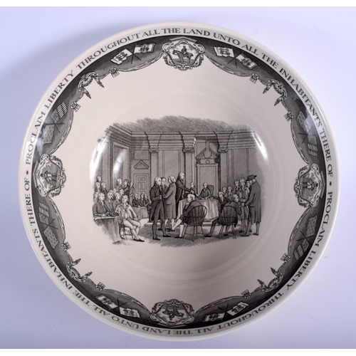 60 - A LARGE WEDGWOOD BLACK AND WHITE PRINTED BOWL After The Philadelphia model. 30 cm diameter.