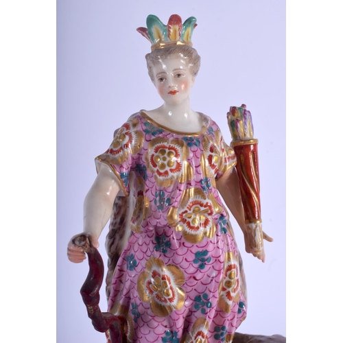 73 - A RARE SET OF FOUR SAMSONS OF PARIS 19TH PORCELAIN ALLERGORICAL FIGURES Chelsea Derby style, possibl... 