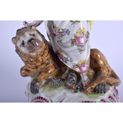 73 - A RARE SET OF FOUR SAMSONS OF PARIS 19TH PORCELAIN ALLERGORICAL FIGURES Chelsea Derby style, possibl... 