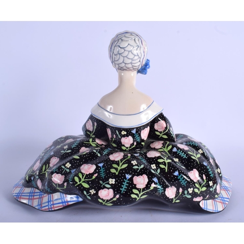 92 - A 19TH CENTURY ENGLISH STAFFORDSHIRE PLATE together with a large Italian Lenci figure. Largest 30 cm... 