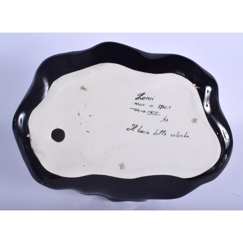 92 - A 19TH CENTURY ENGLISH STAFFORDSHIRE PLATE together with a large Italian Lenci figure. Largest 30 cm... 