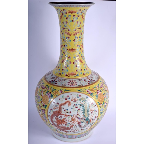 1072 - A VERY LARGE EARLY 20TH CENTURY CHINESE FAMILLE ROSE PORCELAIN VASE Guangxu mark and period, painted... 