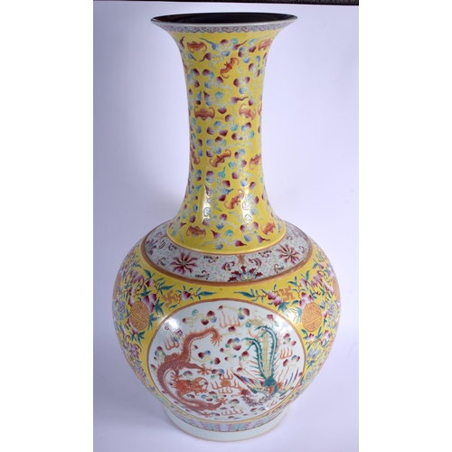 1072 - A VERY LARGE EARLY 20TH CENTURY CHINESE FAMILLE ROSE PORCELAIN VASE Guangxu mark and period, painted... 