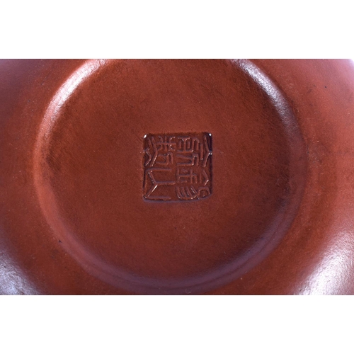 1143 - AN EARLY 20TH CENTURY CHINESE YIXING TEAPOT AND COVER by Yu Guo Liang, Xi Shan Yu Zhi,  decorated wi... 