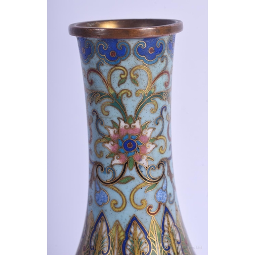 1174 - A FINE 19TH CENTURY CHINESE CLOISONNÉ ENAMEL VASE Qing, decorated with motifs and scrolling foliage.... 