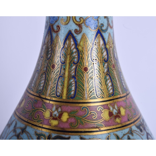 1174 - A FINE 19TH CENTURY CHINESE CLOISONNÉ ENAMEL VASE Qing, decorated with motifs and scrolling foliage.... 