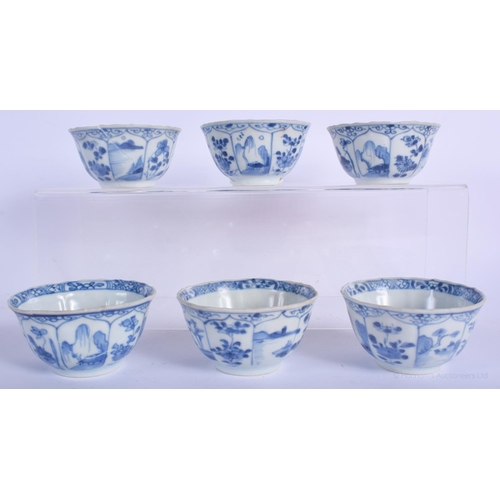 1177 - SIX CHINESE CA MAU CARGO PORCELAIN TEA BOWLS painted with spotted deer. 8 cm wide. (6)