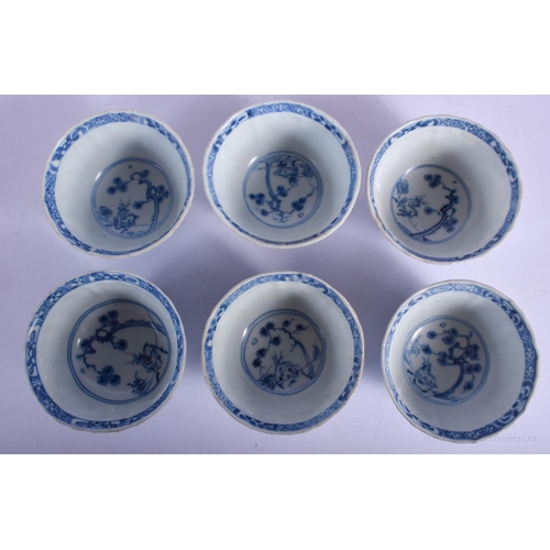 1177 - SIX CHINESE CA MAU CARGO PORCELAIN TEA BOWLS painted with spotted deer. 8 cm wide. (6)