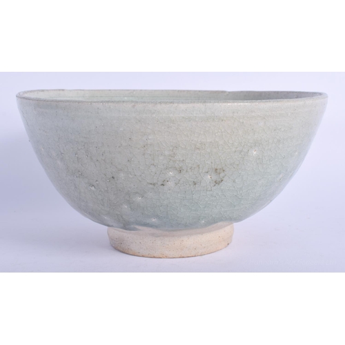 1237 - A CHINESE YUAN/MING DYNASTY STONEWARE BOWL Sung style, incised with foliage and motifs. 19 cm x 10 c... 