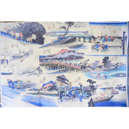 1275 - A COLLECTION OF JAPANESE TAISHO PERIOD SCROLLS depicting various scenes. Largest 80 cm x 64 cm. (qty... 