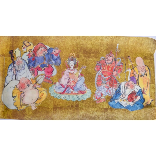 1275 - A COLLECTION OF JAPANESE TAISHO PERIOD SCROLLS depicting various scenes. Largest 80 cm x 64 cm. (qty... 