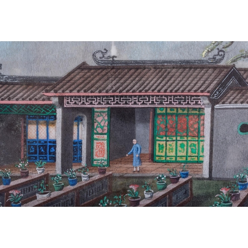 1284 - A FINE AND RARE 19TH CENTURY CHINESE PITH PAPER WATERCOLOUR Sunqua/Tinqua studios, depicting court s... 