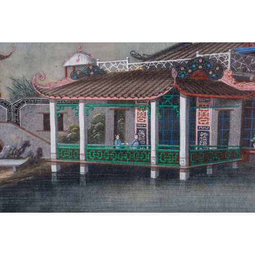 1285 - A FINE AND RARE 19TH CENTURY CHINESE PITH PAPER WATERCOLOUR Sunqua/Tinqua studios, depicting court s... 