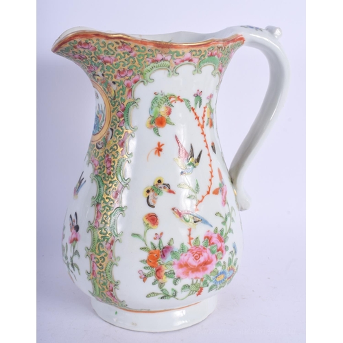 1289 - A RARE 19TH CENTURY CHINESE CANTON FAMILLE ROSE JUG Qing, painted with birds and foliage. 24 cm x 17... 