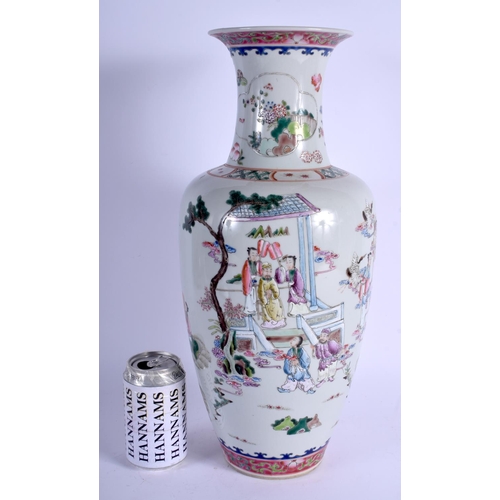 1292 - A LARGE CHINESE PORCELAIN FAMILLE ROSE PORCELAIN VASE 20th Century, enamelled with immortals within ... 