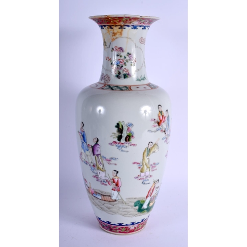 1292 - A LARGE CHINESE PORCELAIN FAMILLE ROSE PORCELAIN VASE 20th Century, enamelled with immortals within ... 