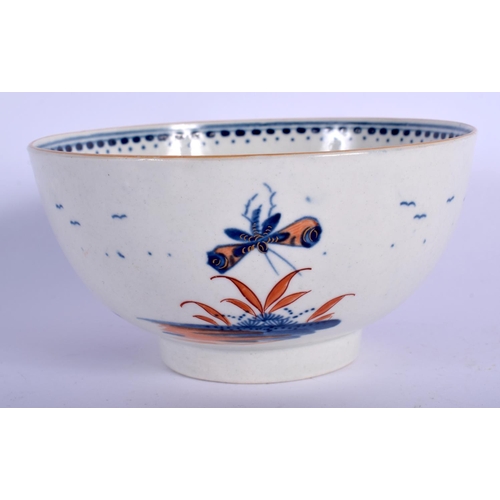 134 - 18th c. Worcester small bowl painted in under glaze blue and over  glaze red with the Two Quail patt... 