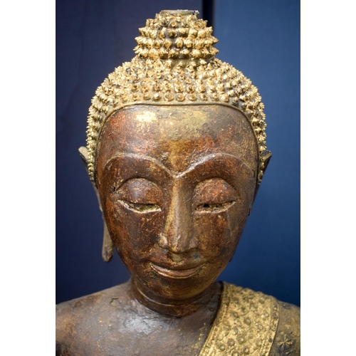 1375 - A FINE 18TH/19TH CENTURY SOUTH EAST ASIAN THAI BRONZE FIGURE OF SAKYAMUNI North Thai or Laos, Ayutth... 