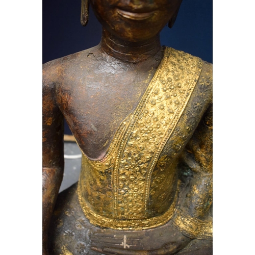 1375 - A FINE 18TH/19TH CENTURY SOUTH EAST ASIAN THAI BRONZE FIGURE OF SAKYAMUNI North Thai or Laos, Ayutth... 