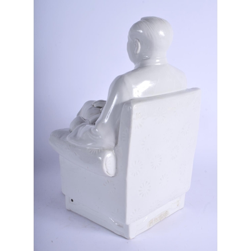 1392 - A VERY LARGE CHINESE CULTURAL REVOLUTION BLANC DE CHINE FIGURE OF MAO modelled seated with legs cros... 