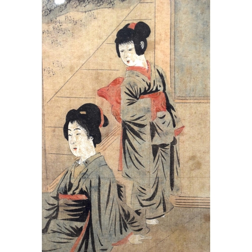 1396 - A LARGE PAIR OF 19TH CENTURY JAPANESE MEIJI PERIOD WATERCOLOUR SILK PANELS depicting Buddhistic deit... 