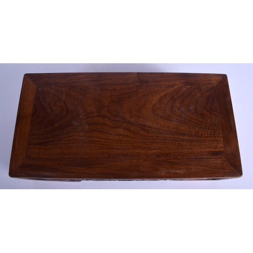 1409 - A 1950S CHINESE CARVED HARDWOOD  LOW OPIUM SCHOLARS TABLE Late Qing/Republic. 40 cm x 20 cm.