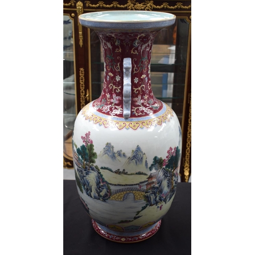 1455 - A LOVELY EARLY 20TH CENTURY CHINESE FAMILLE ROSE PORCELAIN VASE Late Qing, bearing Qianlong marks to... 