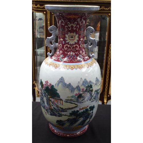 1455 - A LOVELY EARLY 20TH CENTURY CHINESE FAMILLE ROSE PORCELAIN VASE Late Qing, bearing Qianlong marks to... 