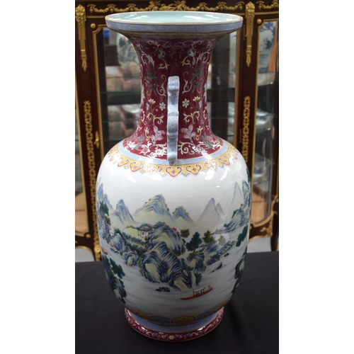 1455 - A LOVELY EARLY 20TH CENTURY CHINESE FAMILLE ROSE PORCELAIN VASE Late Qing, bearing Qianlong marks to... 