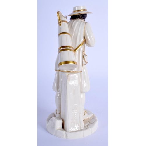 156 - Royal Worcester figure of a water carrier with brimmed hat and a beard, rare applied mark c. 1870-18... 