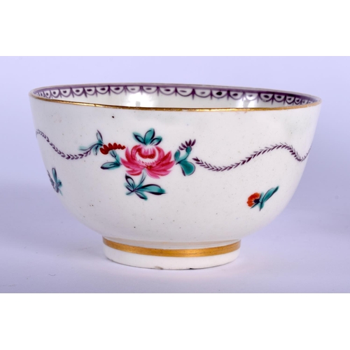 175 - 18th c. Caughley tea bowl and saucer with the dart board pattern